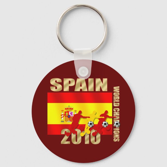 Soccer players Spain 2010 Bend it Futbol Art Key Ring (Front)
