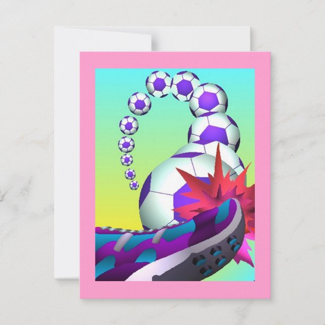 SOCCER PLAYERS THEMED PARTY INVITATIONS INVITES (Front)