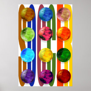 Soccer Pop Art Poster Brazil 2014 World Cup Ball