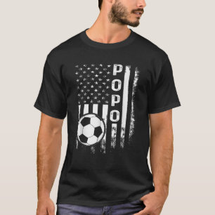 Soccer Popo America Flag Vintage Christmas Xmas  T-Shirt