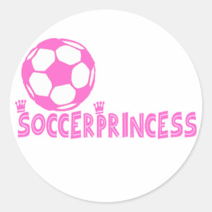 Soccer Princess 2 side Classic Round Sticker