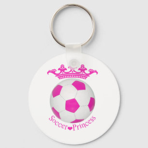 Soccer Princess, Pink Soccer ball Key Ring