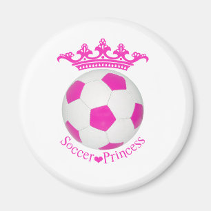 Soccer Princess, Pink Soccer ball Magnet