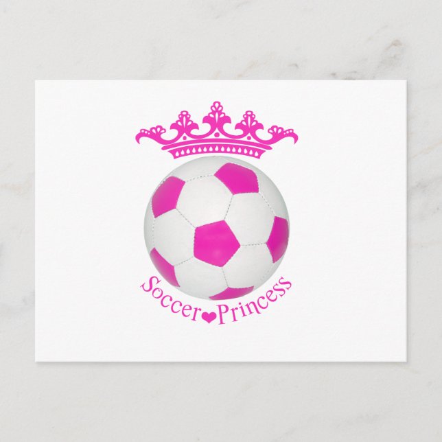 Soccer Princess, Pink Soccer ball Postcard (Front)