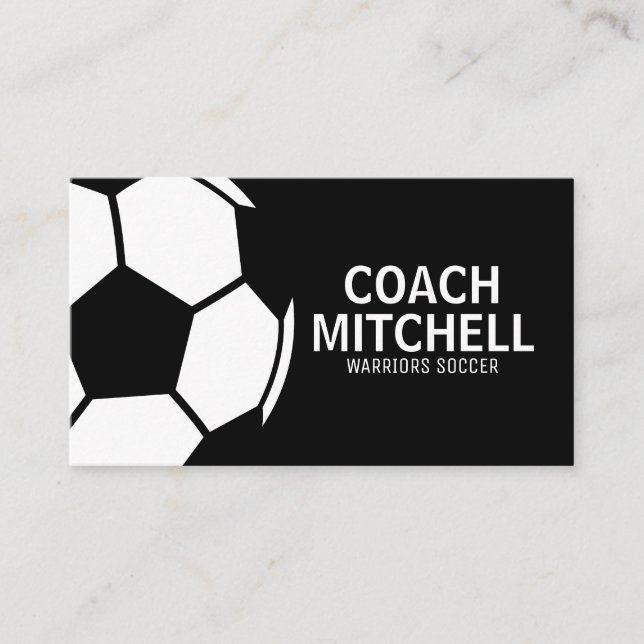 Soccer Pro Black Business Card (Front)