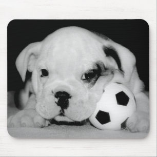 "Soccer Puppy" English Bulldog Mouse Mat