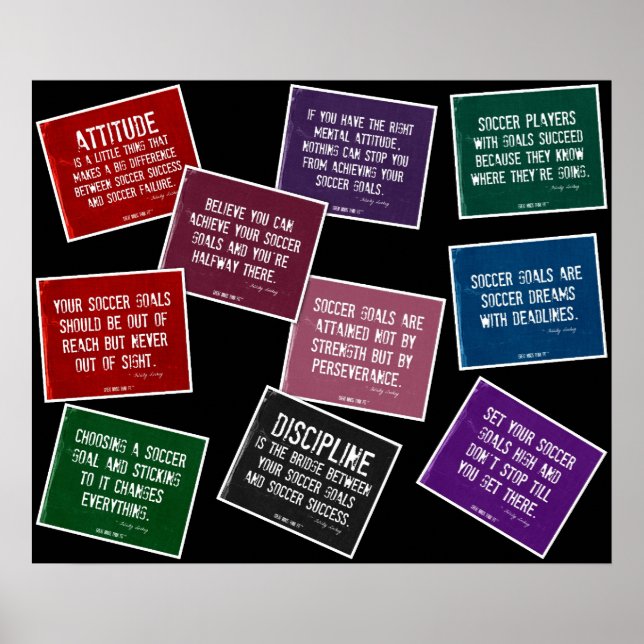 Soccer Quotes 10 Poster Collage in Colours on (Front)