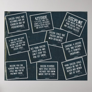 Soccer Quotes 10 Poster Collage in Denim on Denim