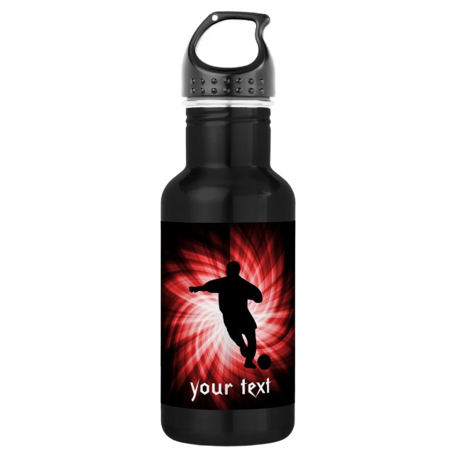 Soccer; red 532 ml water bottle (Front)