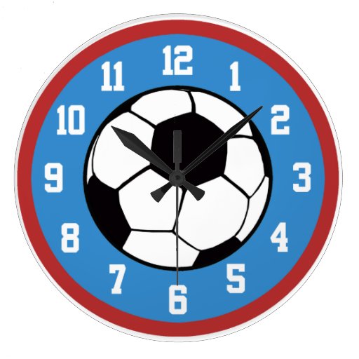 Image of Soccer Red and Blue Large Clock