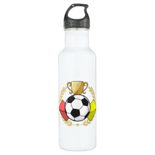 Soccer red & yellow card Trophy 710 Ml Water Bottle