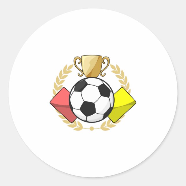Soccer red & yellow card Trophy Classic Round Sticker (Front)