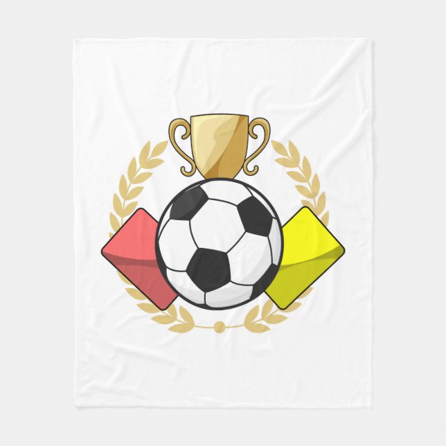 Soccer red & yellow card Trophy Fleece Blanket (Front)