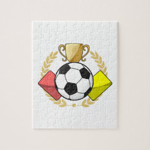 Soccer red & yellow card Trophy Jigsaw Puzzle
