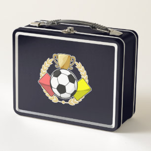 Soccer red & yellow card Trophy Metal Lunch Box