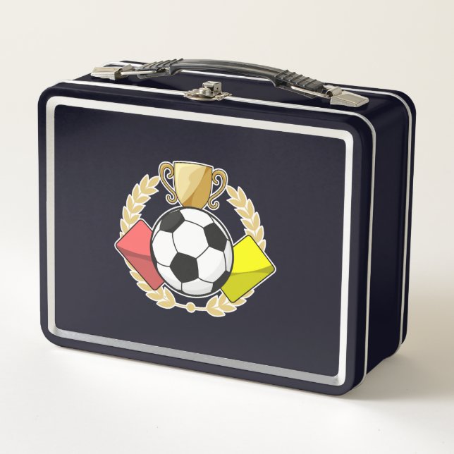 Soccer red & yellow card Trophy Metal Lunch Box (Front)