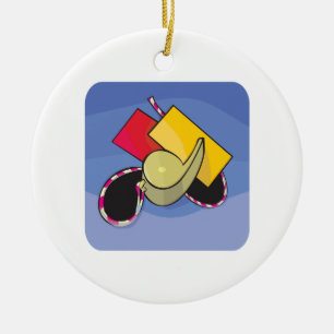 Soccer Referee Ceramic Tree Decoration