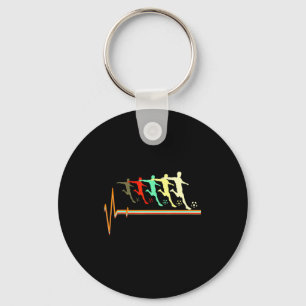 Soccer Retro Vintage Soccer Heartbeat T Shirt Key Ring