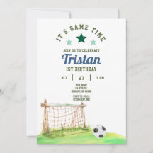 Soccer Rookie 1st Birthday Invitation