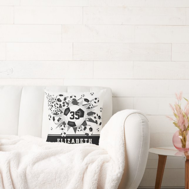 soccer room decor girls sports star cushion (Couch)