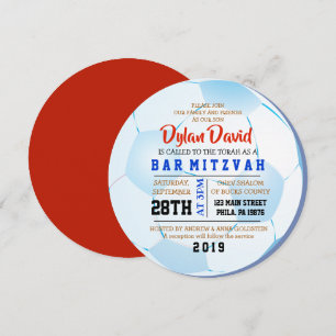 SOCCER ROUND Bar Bat Mitzvah Invitation