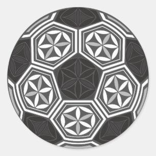 soccer sacred geometry classic round sticker