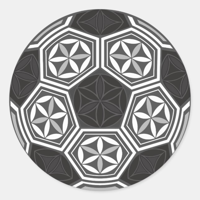 soccer sacred geometry classic round sticker (Front)