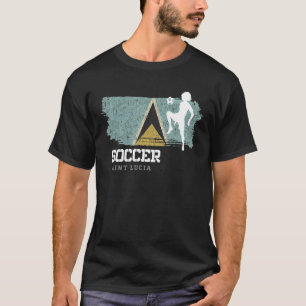 Soccer Saint Lucia Flag Football Womens Soccer Gir T-Shirt