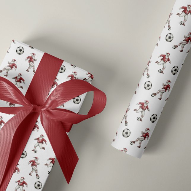 Soccer Santa Christmas Wrapping Paper (Creator Uploaded)