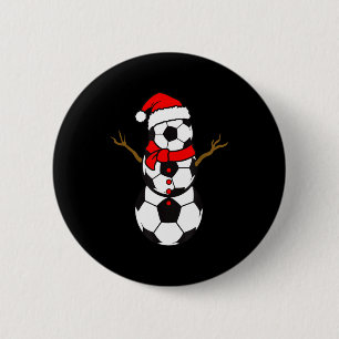 Soccer Santa Hat Snowman Xmas Funny Soccer Lover C 6 Cm Round Badge