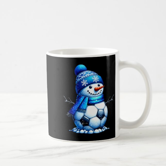 Soccer Santa Hat Snowman Xmas Funny Soccer Lover C Coffee Mug (Right)