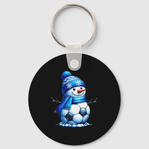 Soccer Santa Hat Snowman Xmas Funny Soccer Lover C Key Ring