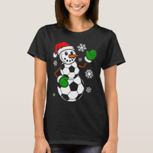 Soccer Santa Hat Snowman Xmas Funny Soccer Lover C T-Shirt