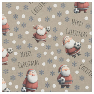 Soccer Santa on Desert Brown Fabric