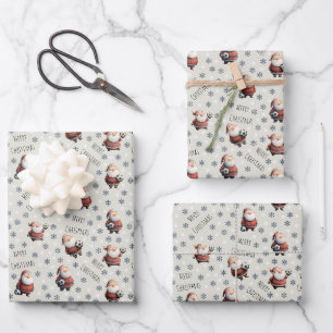 Soccer Santa on Lace Wrapping Paper Sheet
