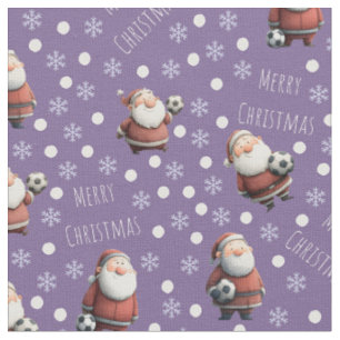 Soccer Santa on Purple Fabric
