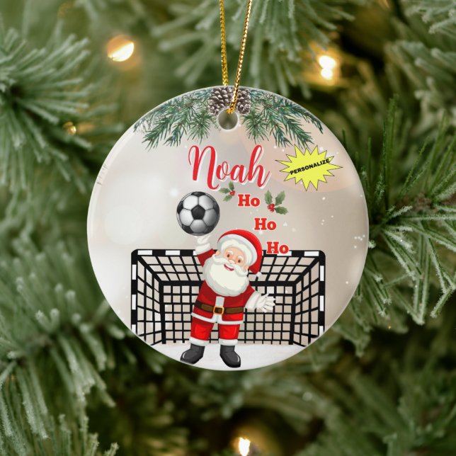 Soccer Santa Ornament Sport Ornament  (Tree)