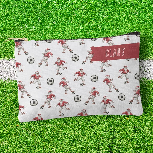 Soccer Santa Personalised Christmas Accessory Pouch (Creator Uploaded)