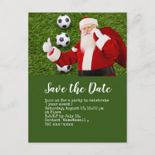 Soccer save the date  ball for Christmas Party  Postcard