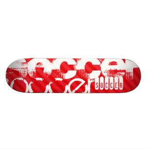 Soccer; Scarlet Red Stripes Skateboard