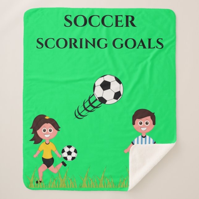 SOCCER " SCORING GOALS" BLANKET FOR KIDS! (Front)