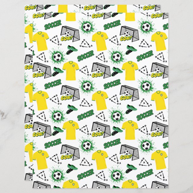 Soccer Scrapbook Paper (Front/Back)