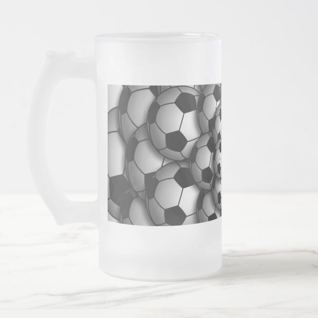 Soccer Season Frosted Glass Beer Mug (Left)
