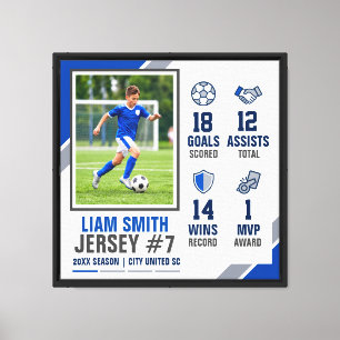 Soccer Season Stats Canvas Player Photo Jersey Print