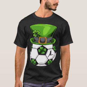 Soccer Shamrock Leprechaun St Patricks Day Boys Ki T-Shirt
