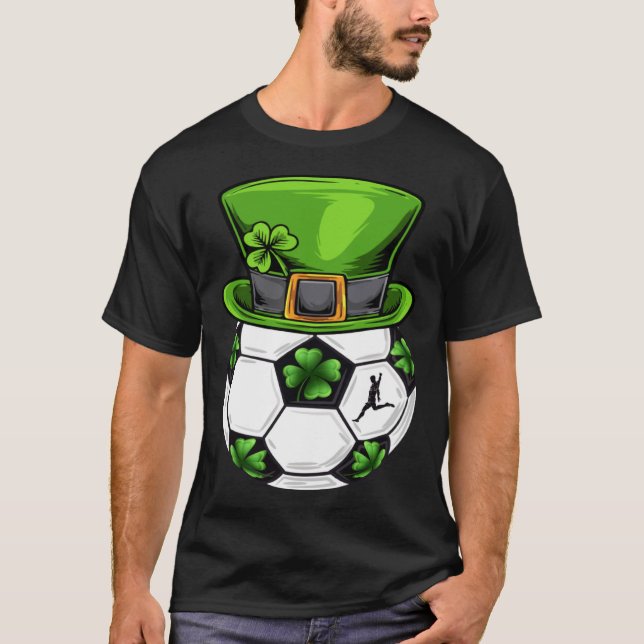 Soccer Shamrock Leprechaun St Patricks Day Boys Ki T-Shirt (Front)