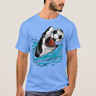 Soccer Shark Playing Ball Cool Animal Sports Lover T-Shirt