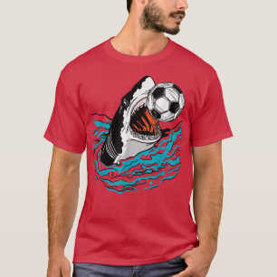 Soccer Shark Playing Ball Cool Animal Sports Lover T-Shirt