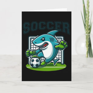 Soccer Shark Playing Soccer  Card