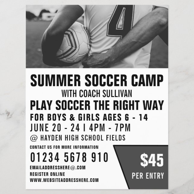 Soccer Shirt, Soccer Camp Advertising Flyer (Front)
